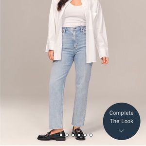 Abercrombie & fitch curve love ultra high rise ankle straight jean